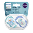 Avent Lot de 2 Sucettes Orthodontiques Ultra Air Happy 6-18m Garçon