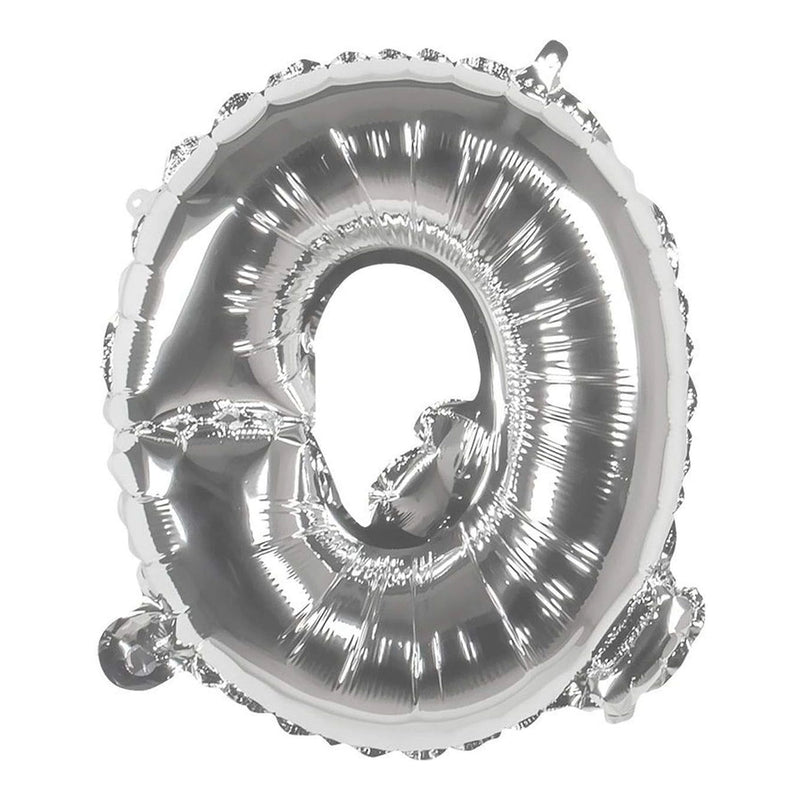 Globo en Forma de Letra Q - Plateado