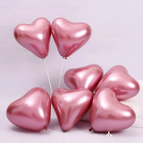Pack of 50 Red Chrome Heart Balloons - 30cm