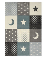 Tapis Rectangulaire Minikids Un Amour de Tapis - Bleu & Noir & Crème