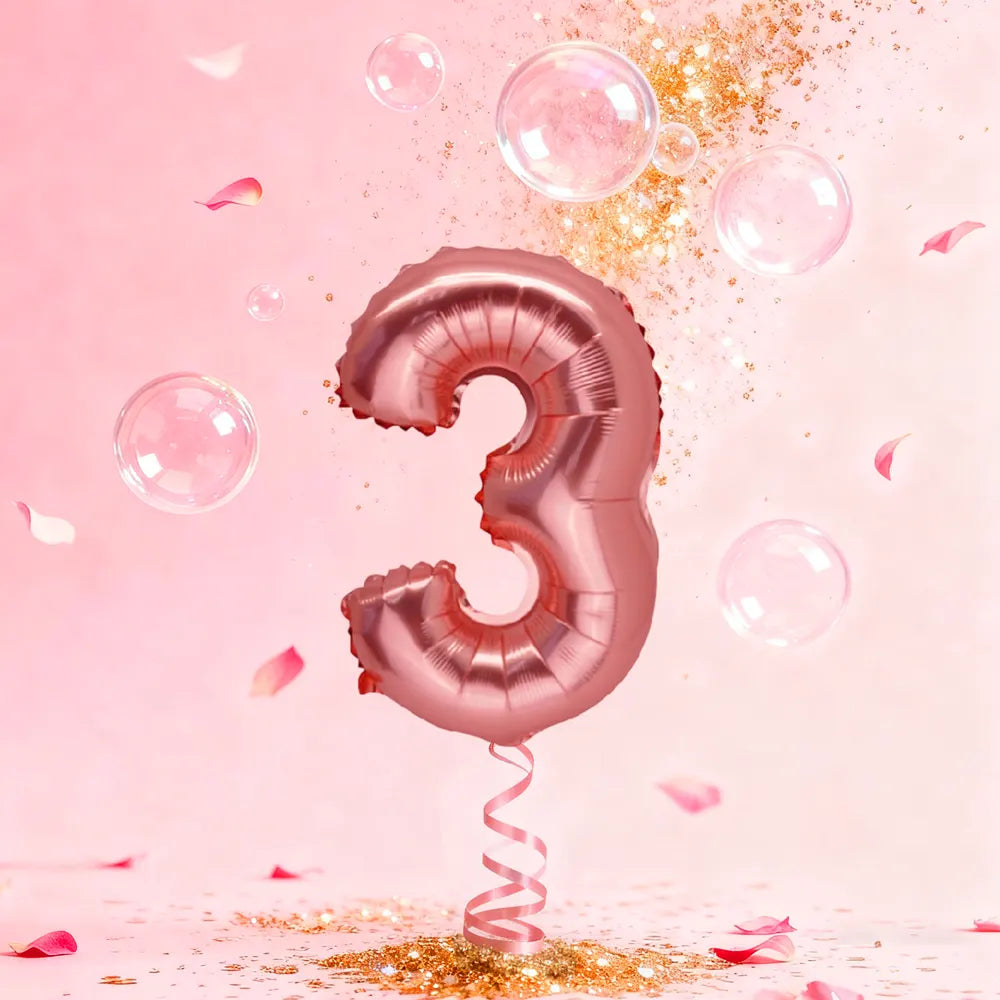 Ballon Chiffre 3 Rose Gold – 36cm