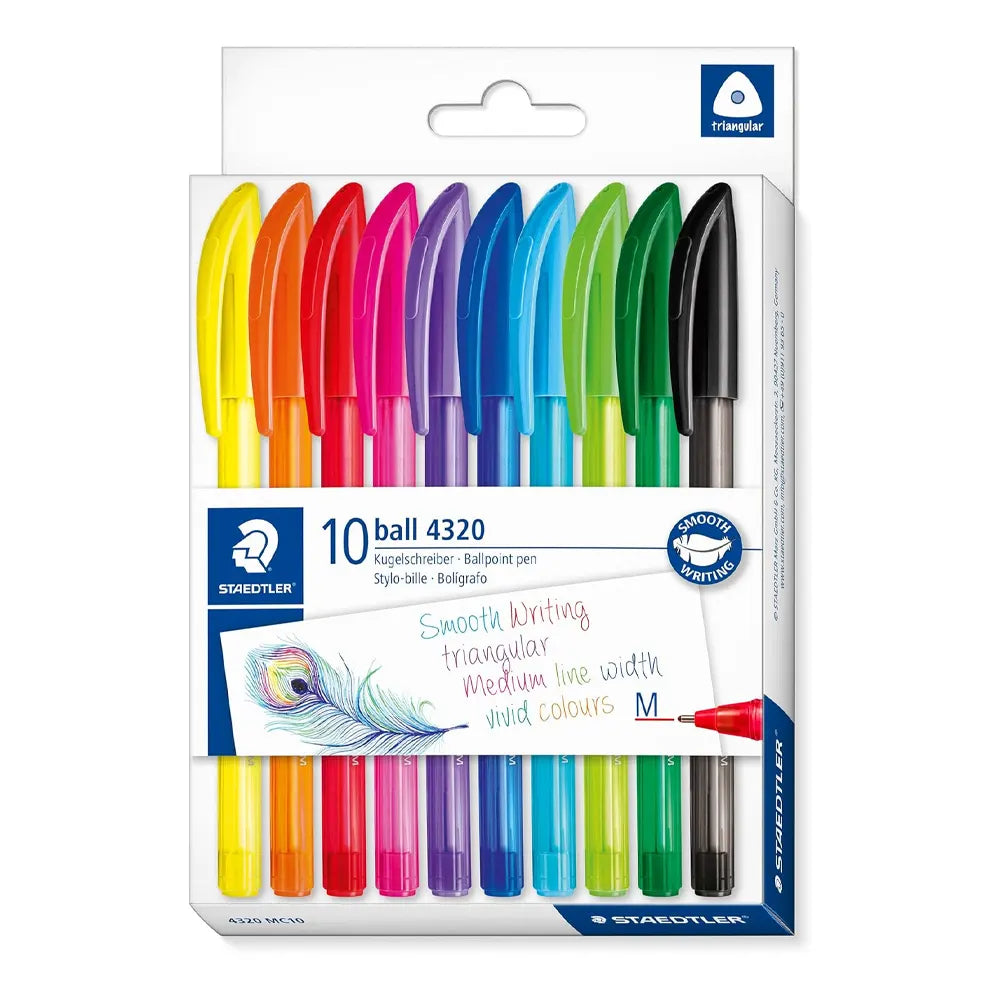 Staedtler Lot de 10 Stylos Bille Stick Rainbow 4320 MC10