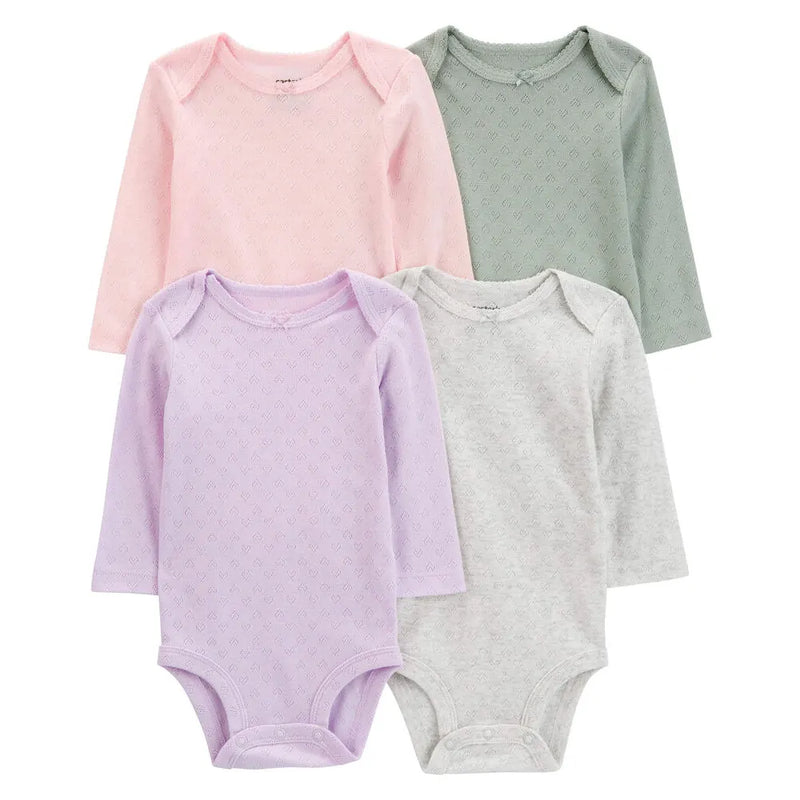 Pack de 4 bodis Carter's de manga larga - Colores pastel