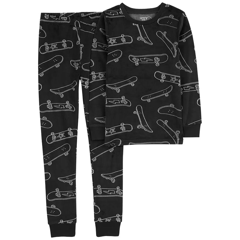 Kid 2-Piece Skateboard Fleece Pyjama Set