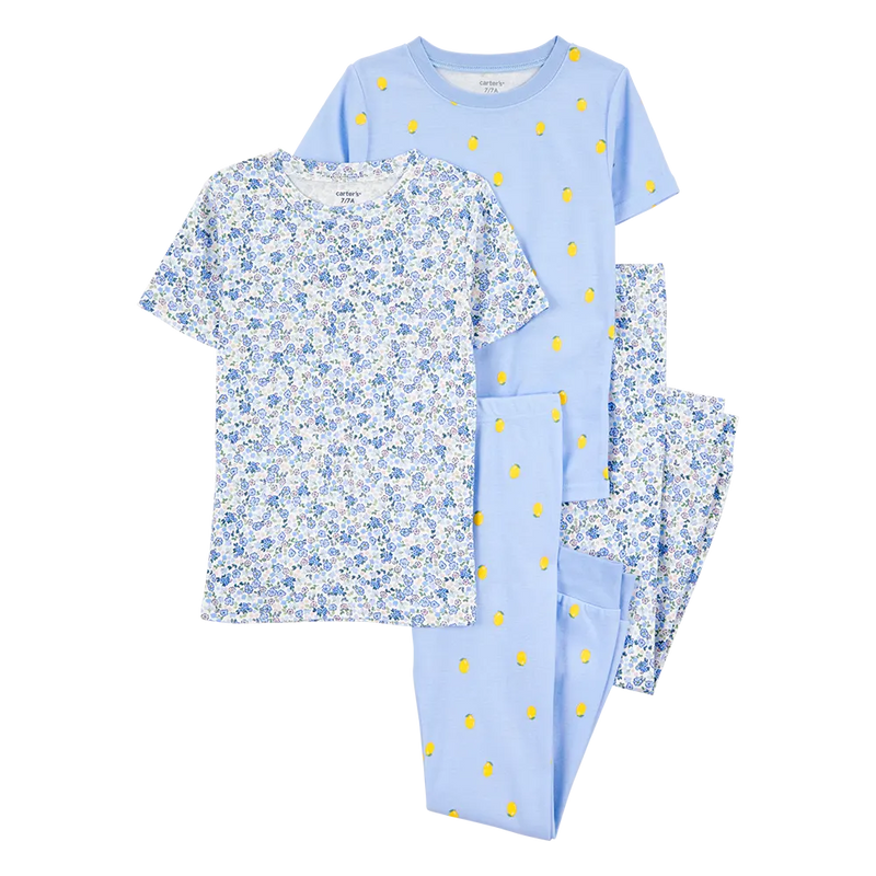 Carter's Girl's 4-Piece Cotton Pajama Set - Floral
