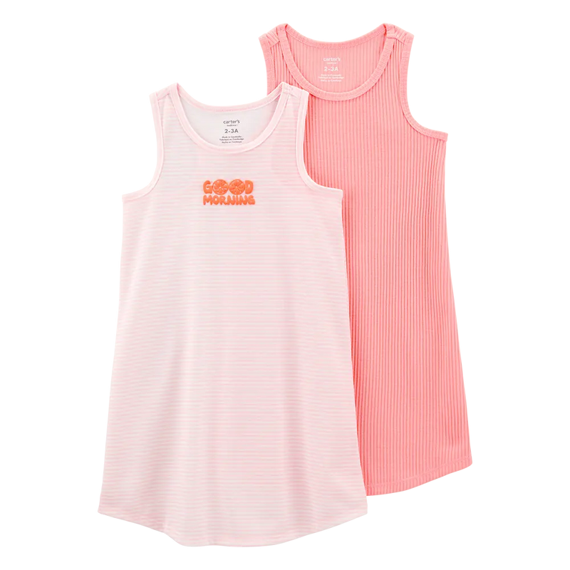 Carter's 2-Pack Girl's Striped Pajamas - Pink