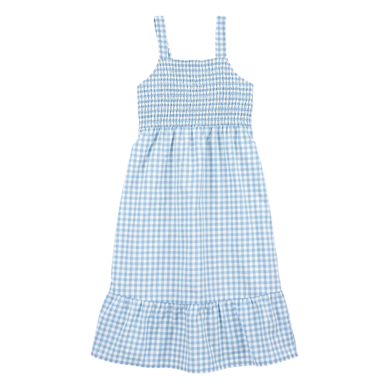 Carter's Girl's Sleeveless Cotton Dress - Blue Gingham