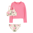Ensemble maillot de bain anti-UV 3 pièces floral fille