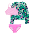 Ensemble maillot de bain anti-UV 3 pièces tropical fille