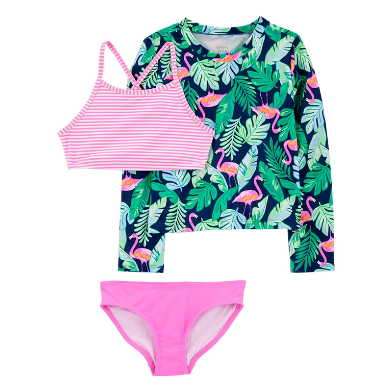 Traje de baño de 3 piezas anti-UV para niña Carter's - Tropical