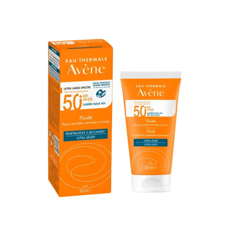Fluido solar de muy alta protección FPS 50+ de Agua Termal de Avène - 50 ml
