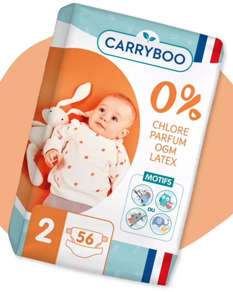 Carryboo Pañales Ecológicos Talla 2 (3-6kg) 56 unidades