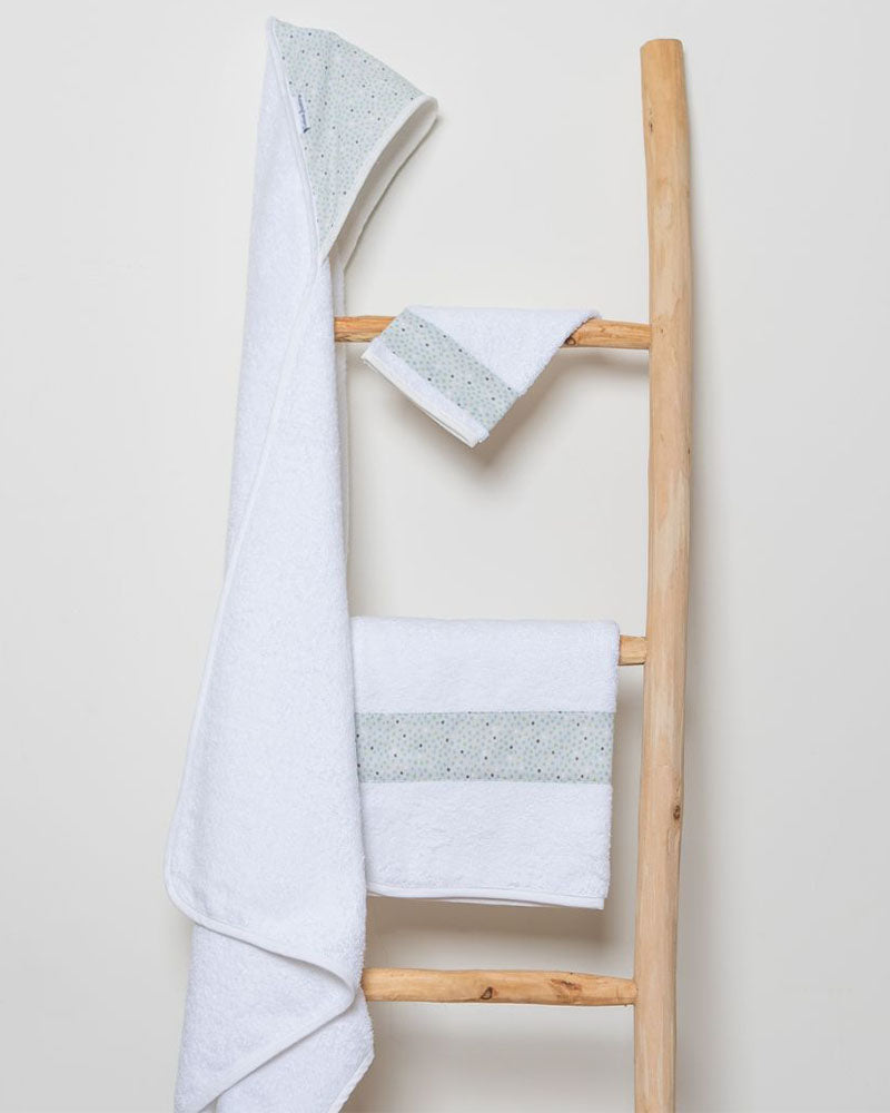 Bambidou Pack Maxi Cape de Bain 100 x 100 cm - Pois Bleu