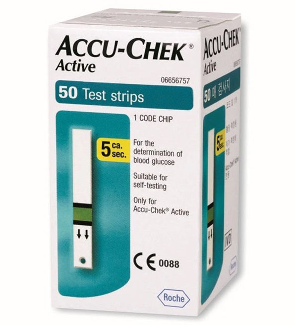 Boîte de 50 bandelettes de glycémie Accu-Chek Active