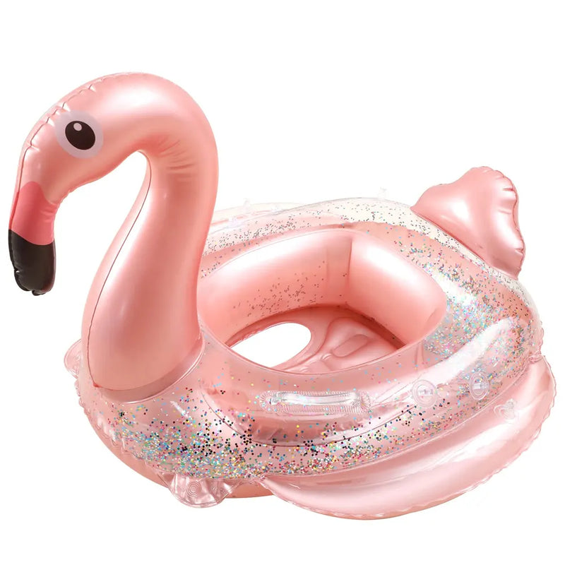 Flotador inflable de flamenco para bebé con toldo – 8M+