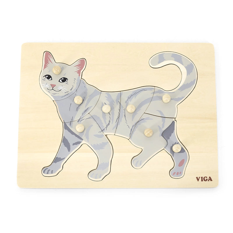 Viga Toys Puzzle Montessori 18M+ - Chat