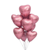 Pack of 50 Red Chrome Heart Balloons - 30cm