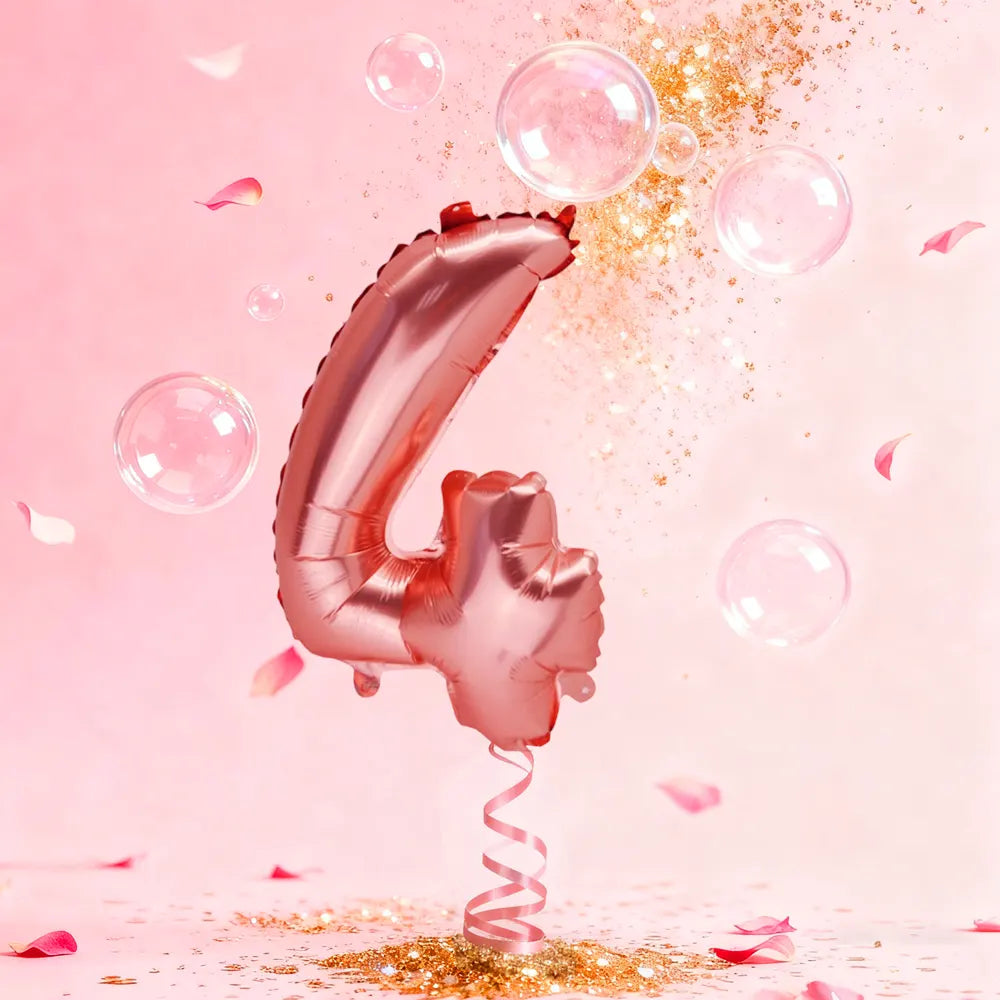 Ballon Chiffre 4 Rose Gold – 86cm