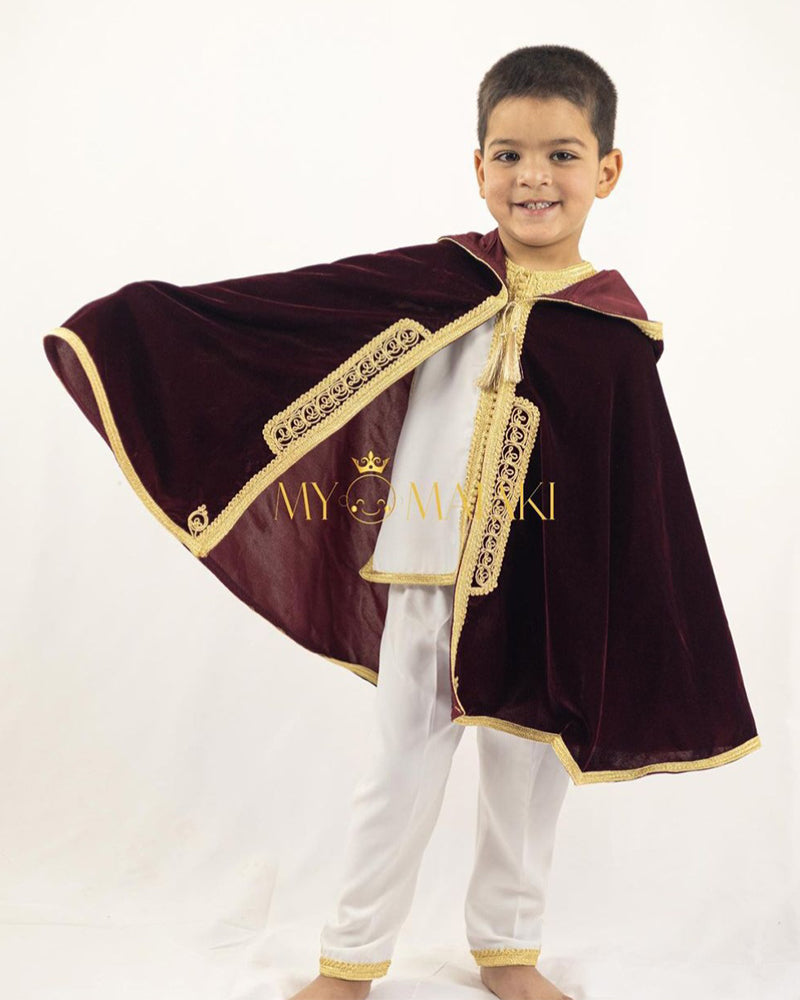 Jabador Two Pieces with Selham For Boy 3-6 Years - Burgundy