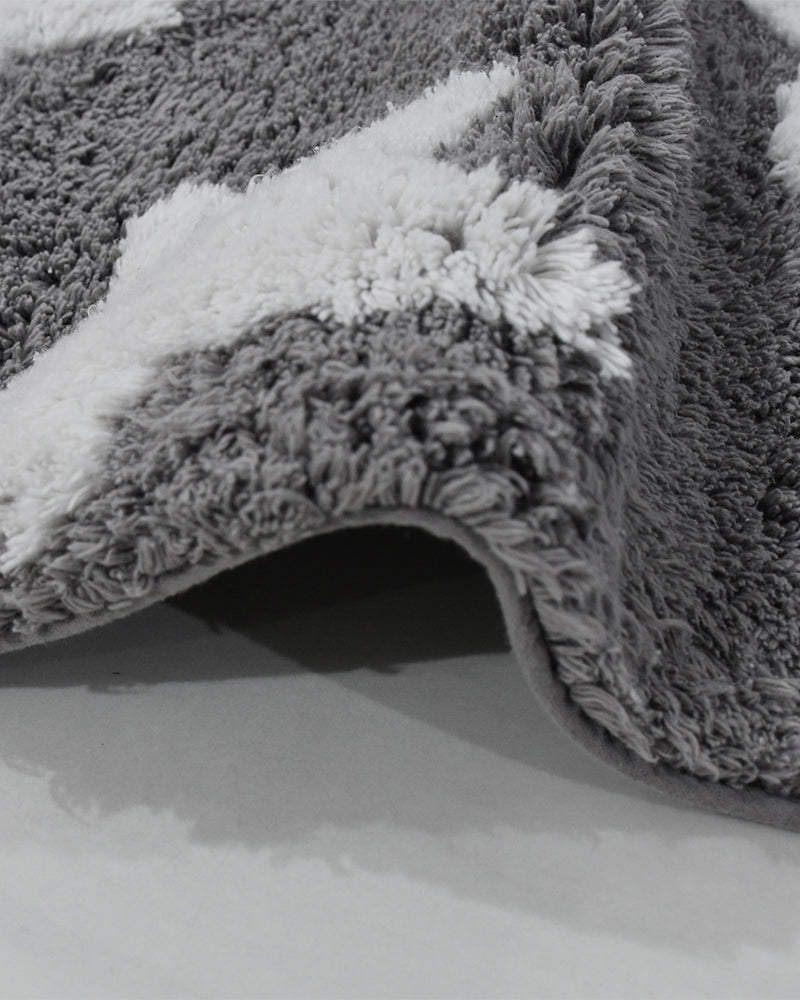 Tapis Rectangulaire Étoile 100% Bio 160x230 cm Un Amour de Tapis - Gris & Blanc