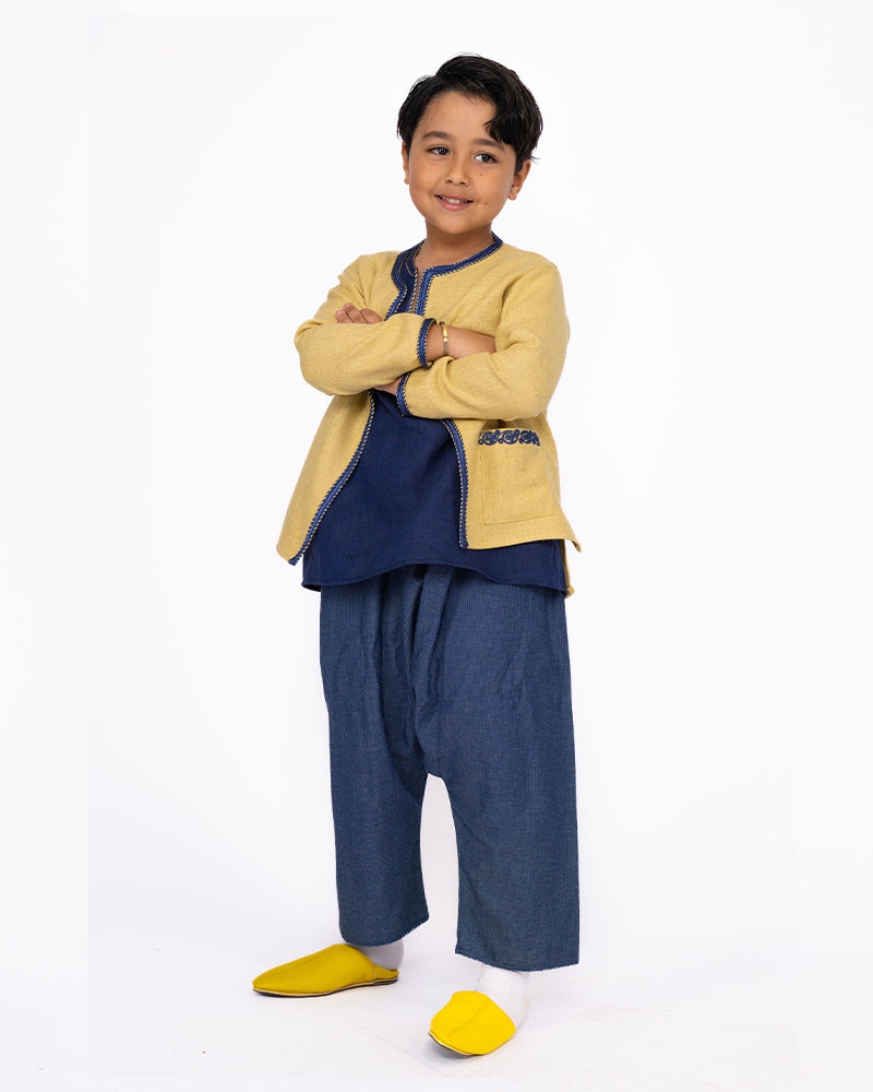 Jabador Three Pieces For Boy - Blue & Yellow