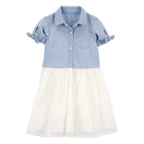 Robe en Jean Bicolore Fille Oshkosh