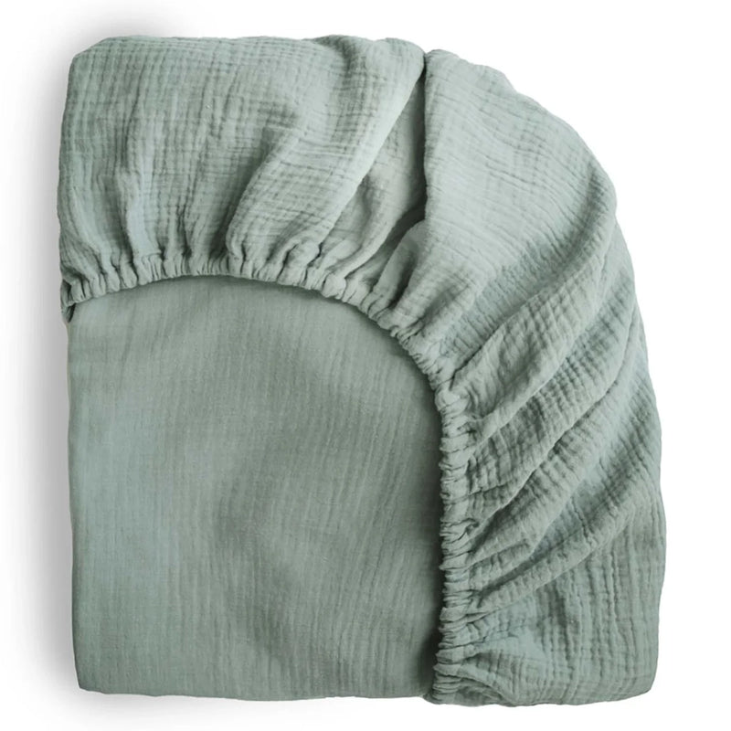 Sábana Mushie de algodón extra suave - Verde romano
