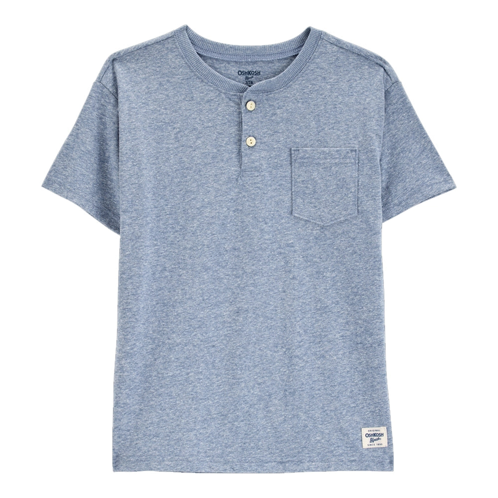 OshKosh Boy's Pocket Henley T-shirt - Blue