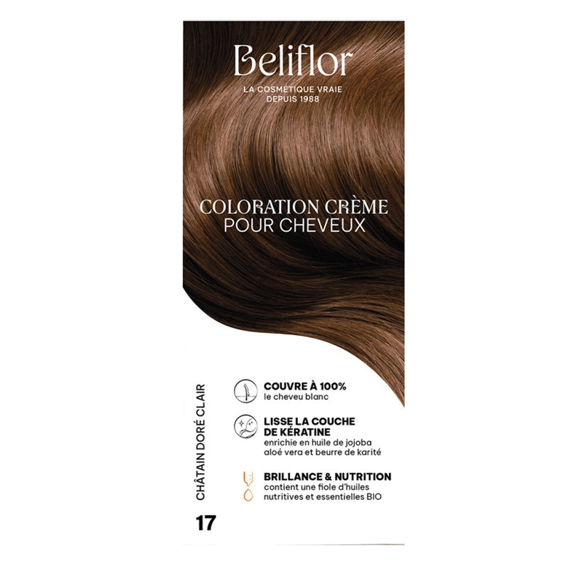 Beliflor Unidosis Tinte en Crema para el Cabello 120ml - N° 17 Castaño Dorado Claro