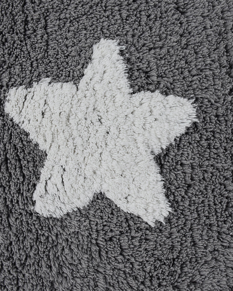 Tapis Rectangulaire Étoile 100% Bio 160x230 cm Un Amour de Tapis - Gris & Blanc