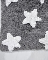 Tapis Rectangulaire Étoile 100% Bio 160x230 cm Un Amour de Tapis - Gris & Blanc