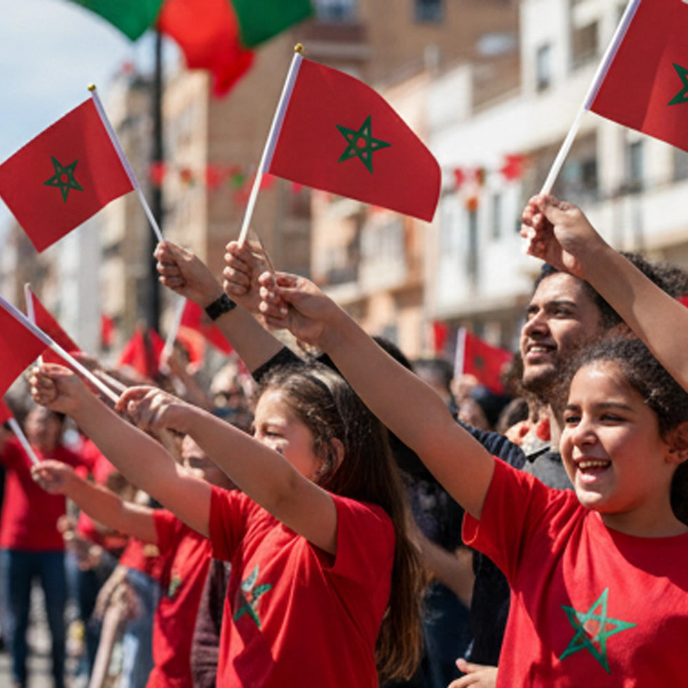 Petit Drapeau du Maroc en Tissu – 20 × 30 cm