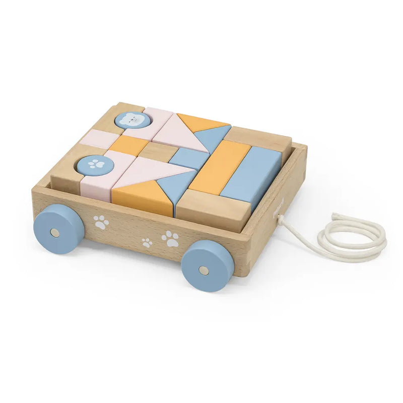 Viga Toys PolarB Pull Along Wagon with Blocks 18M+