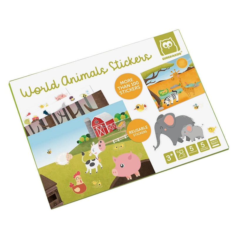 Eurekakids Pegatinas Animales del Mundo 3A+