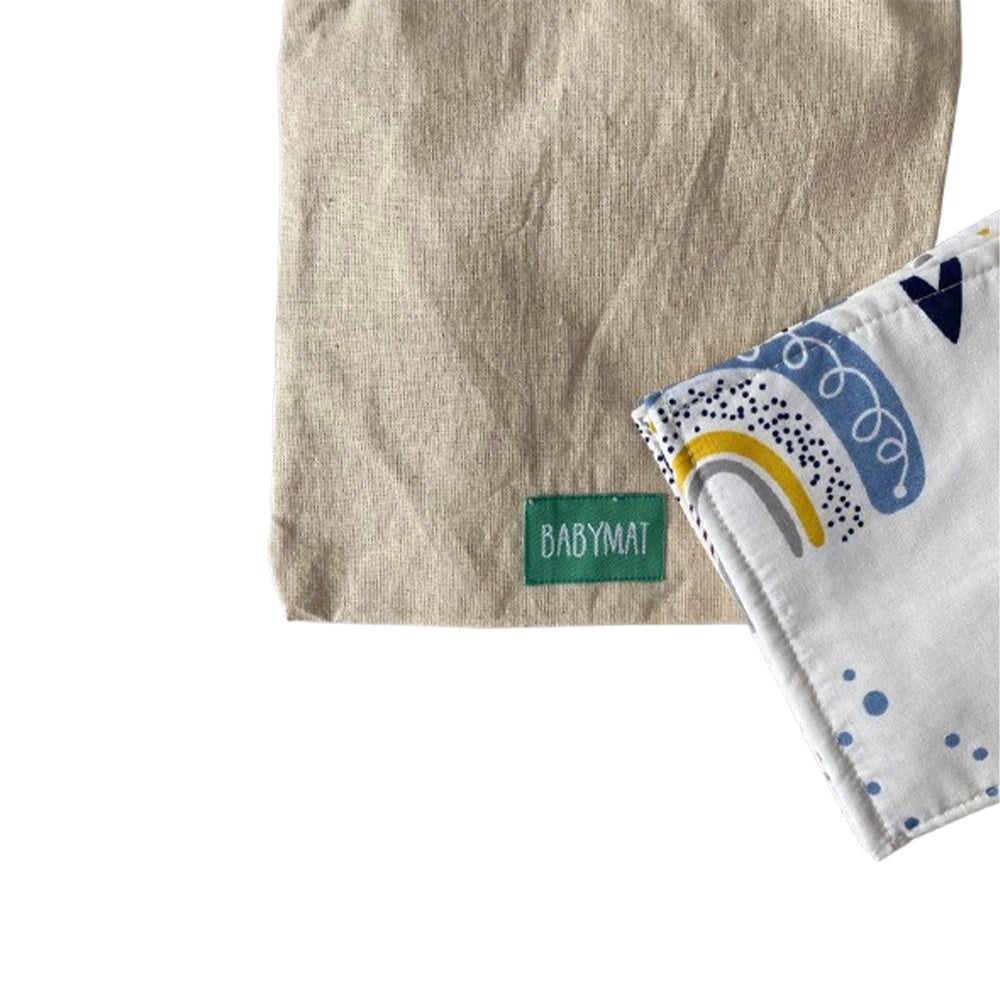 Babymat Lot de 6 Lingettes en Tissu - Happiness Bleu