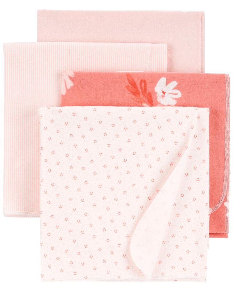 Pack de 4 Couvertures À Emmailloter Bébé Carter's - Rose