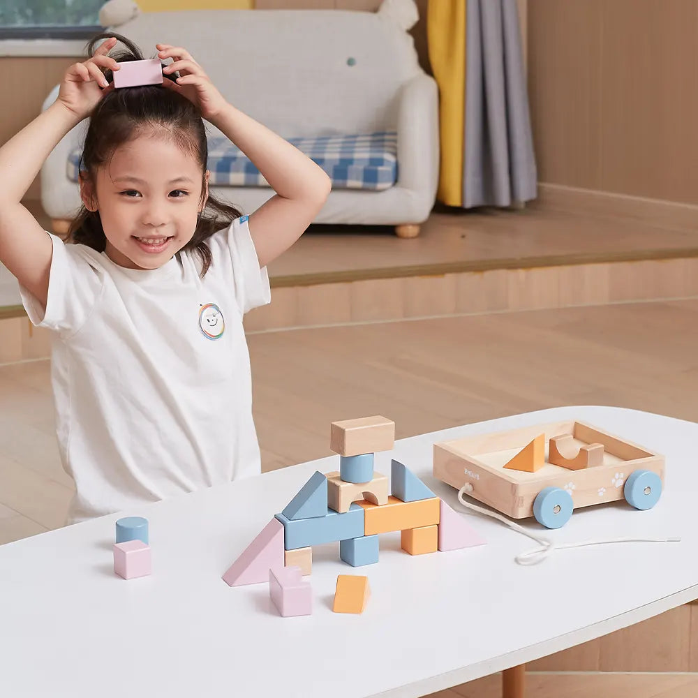 Viga Toys PolarB Chariot à Tirer avec Blocs 18M+