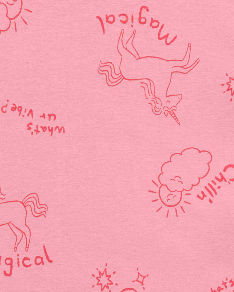 Pyjama 4 Pièces en Coton Carter's - Licorne Rose