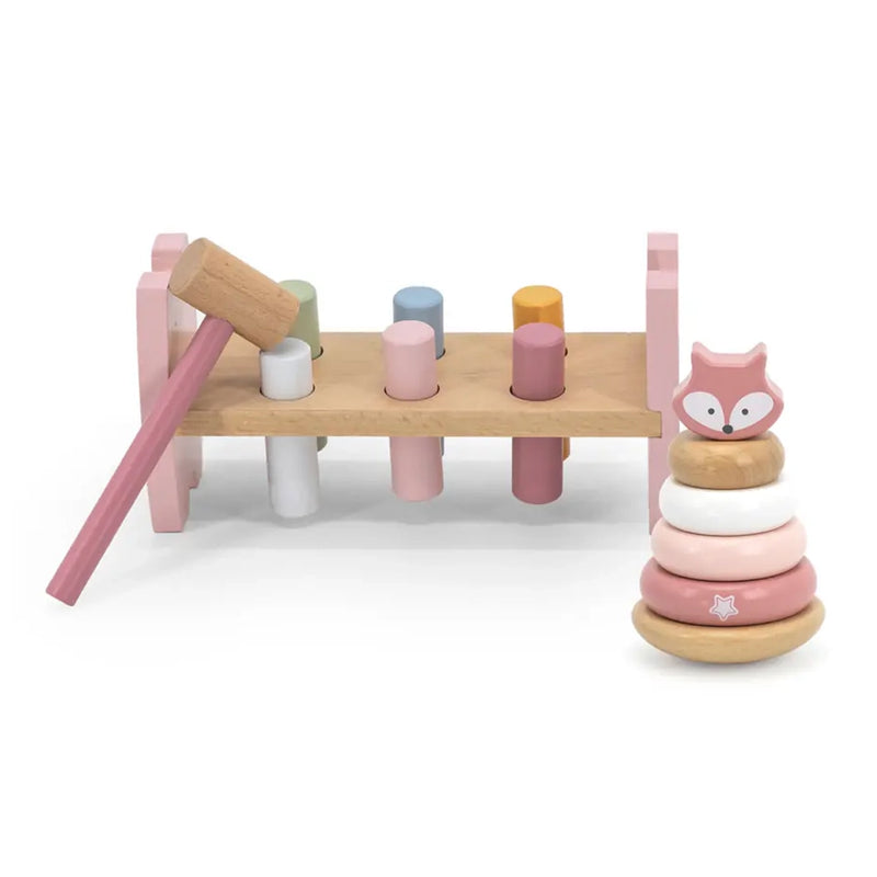 Viga Toys PolarB Set of 2 Pounding Toys & Stacking Rings 12M+ - Fox