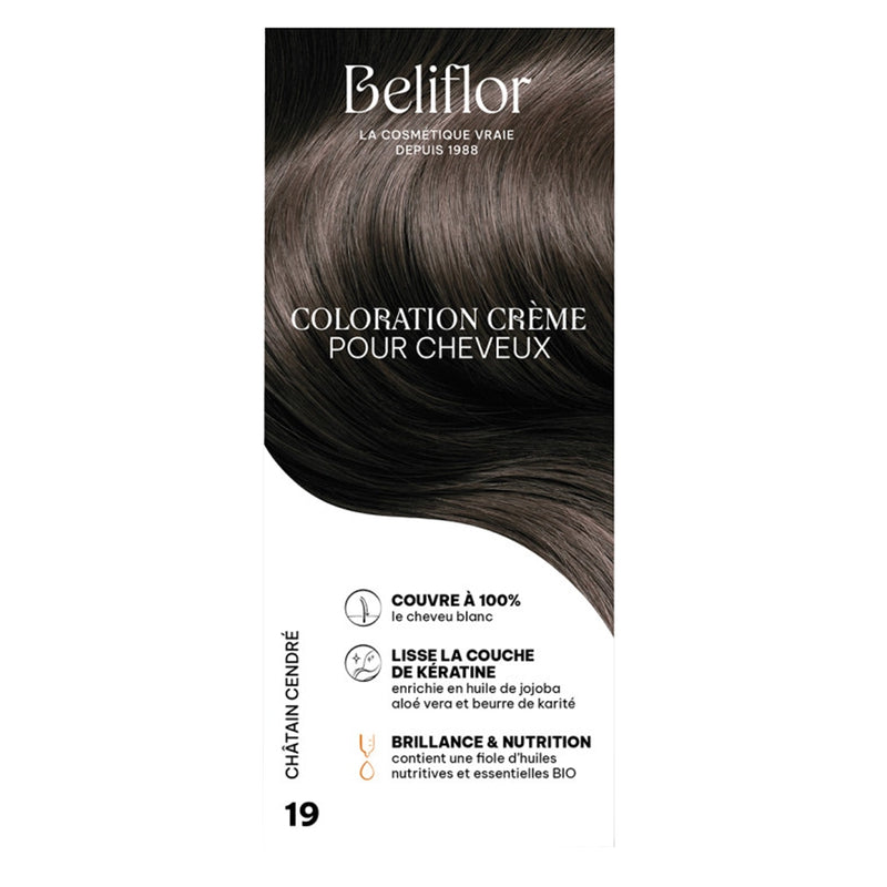 Beliflor Unidosis Tinte en Crema para el Cabello 120ml - N° 19 Castaño Ceniza
