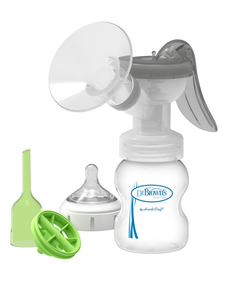 Dr. Brown's Manual Breast Pump with SoftShape™ Silicone Shield and Wide Neck Bottle 150ml