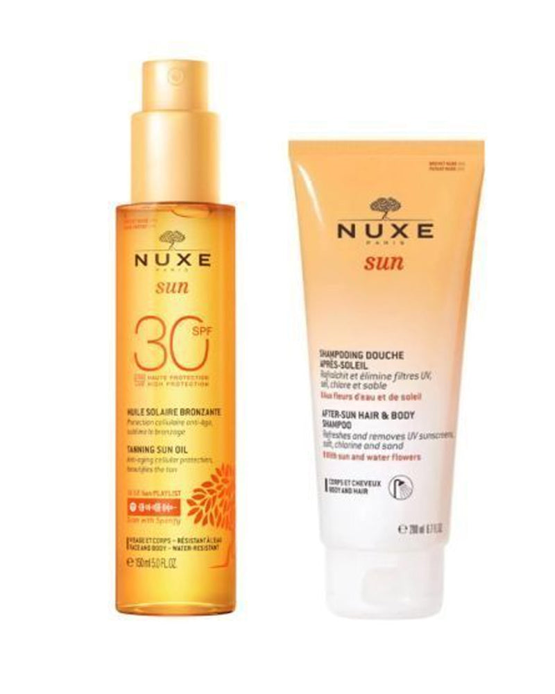 Nuxe Sun Huile SPF30 150ml & Shampoing Douche Après-Soleil 100ml