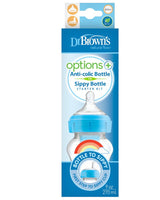 Dr. Brown's Bottle 270ml Wide Neck Blue 6M+ (sippy+teat L3)