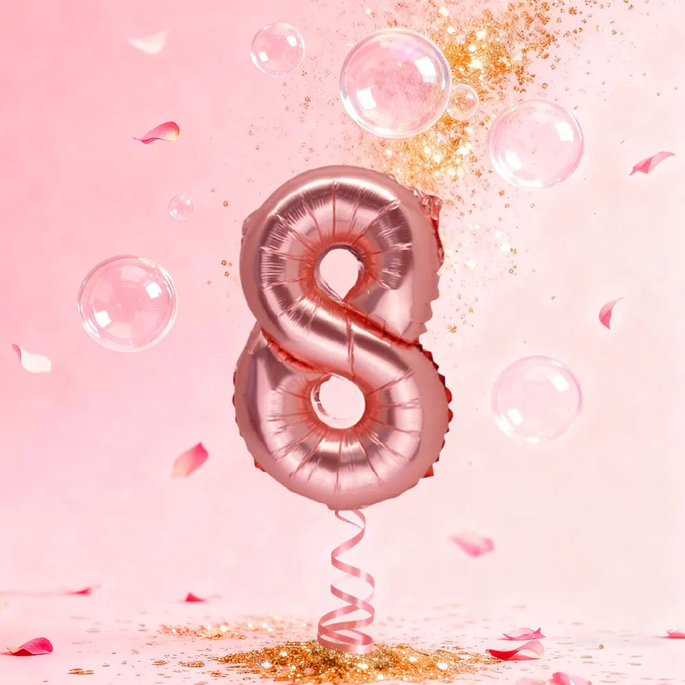 Ballon Chiffre 8 Rose Gold – 86cm