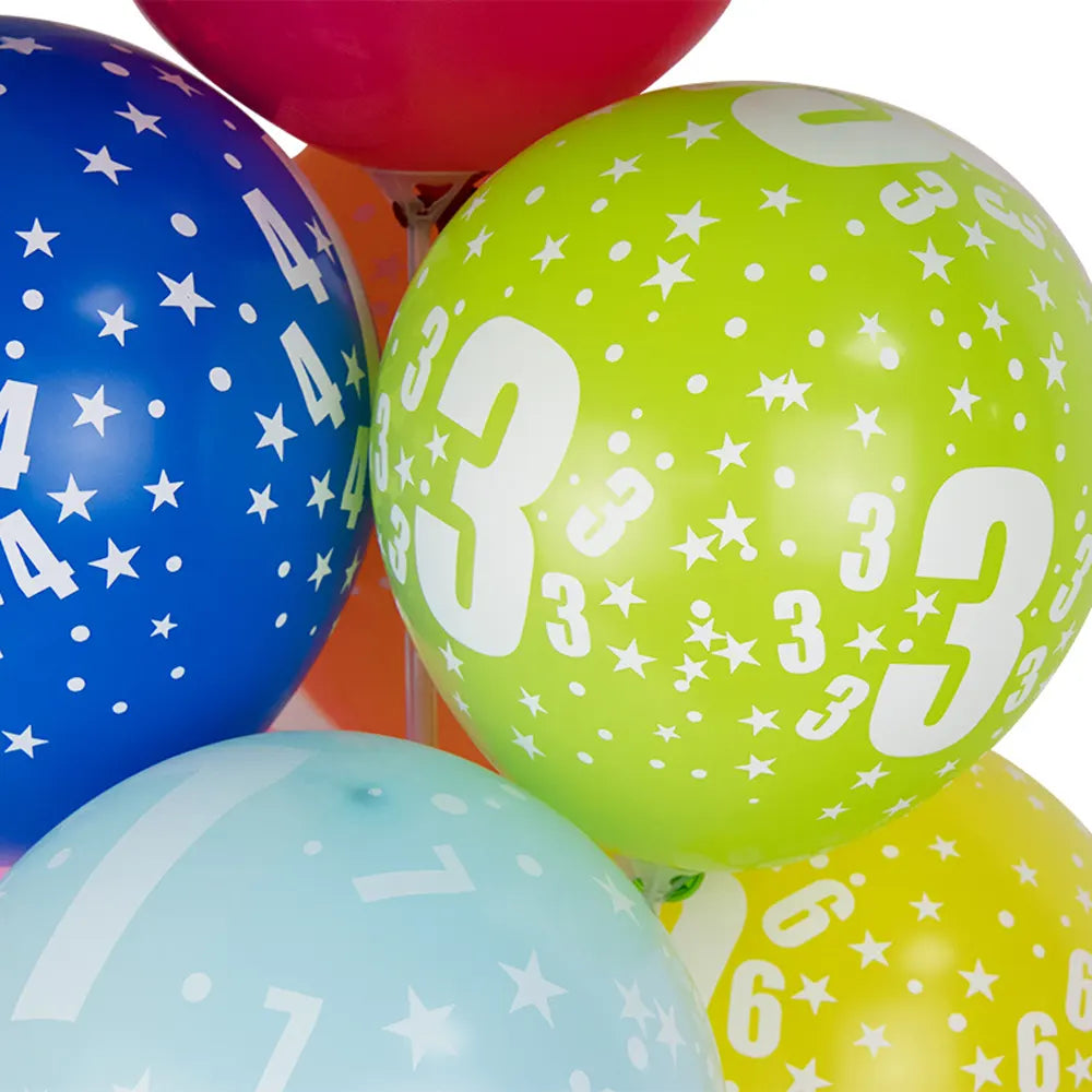Set of 6 Printed Latex Balloons 9-30cm
