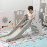 Parc Pliable (151x188cm) + Toboggan + Balançoire + Tapis - Voiture Gris