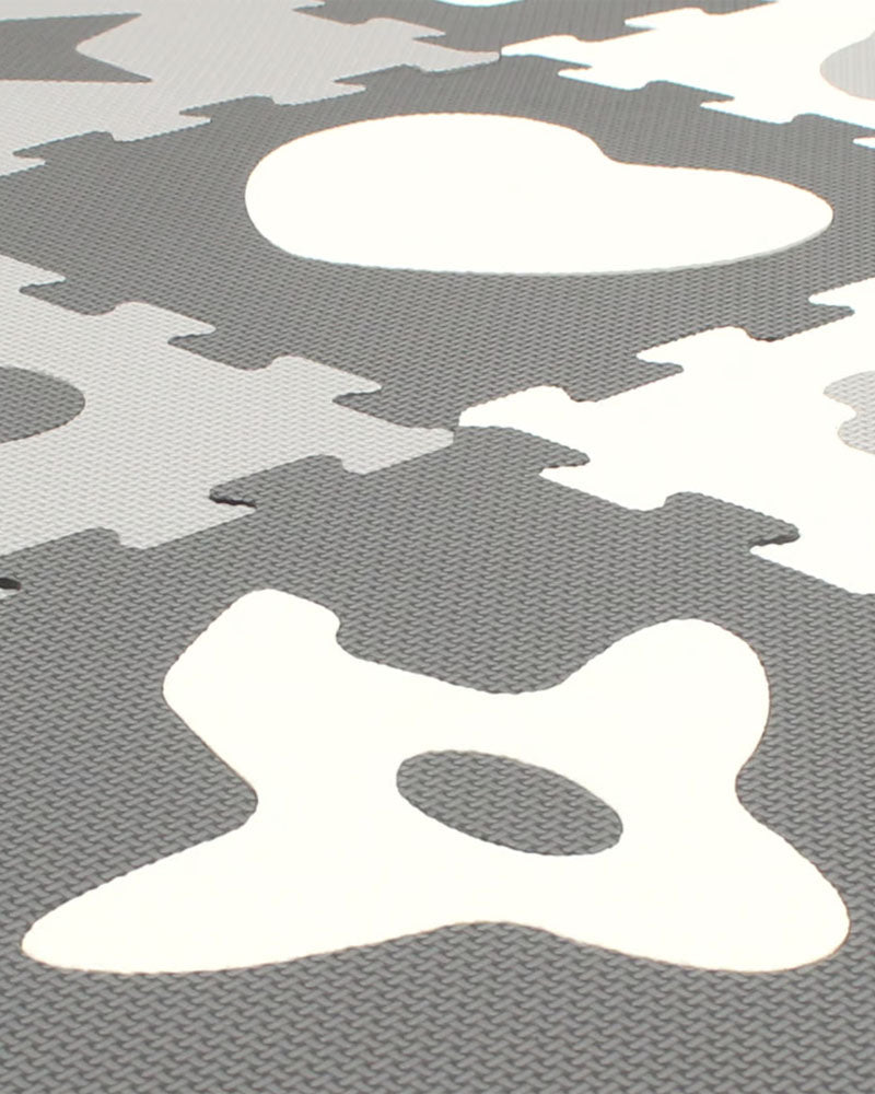 Sunta Tapis Puzzle Mix 9 Pièces - Gris & Blanc