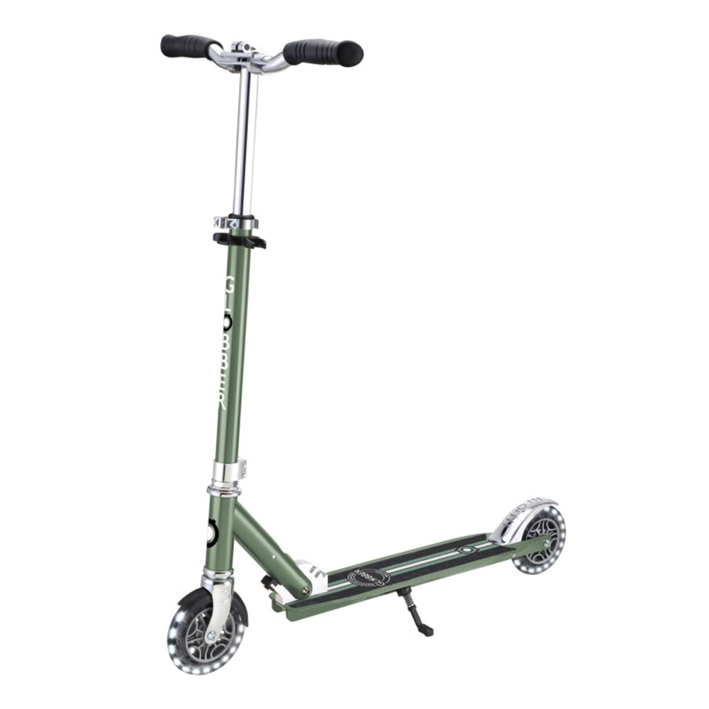 Globber Trottinette Flow Elements Lights Chrome - Olive