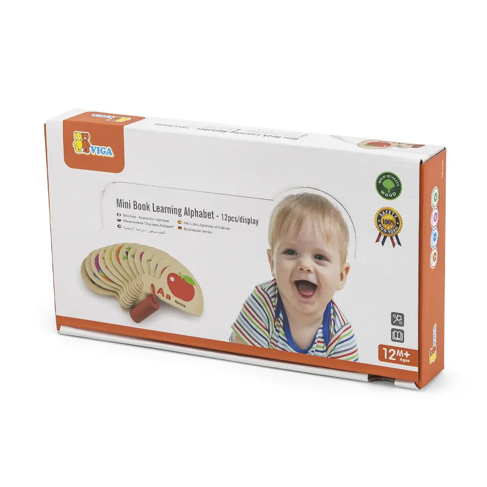 Viga Toys Mini Livre Alphabet en Bois – 12m+