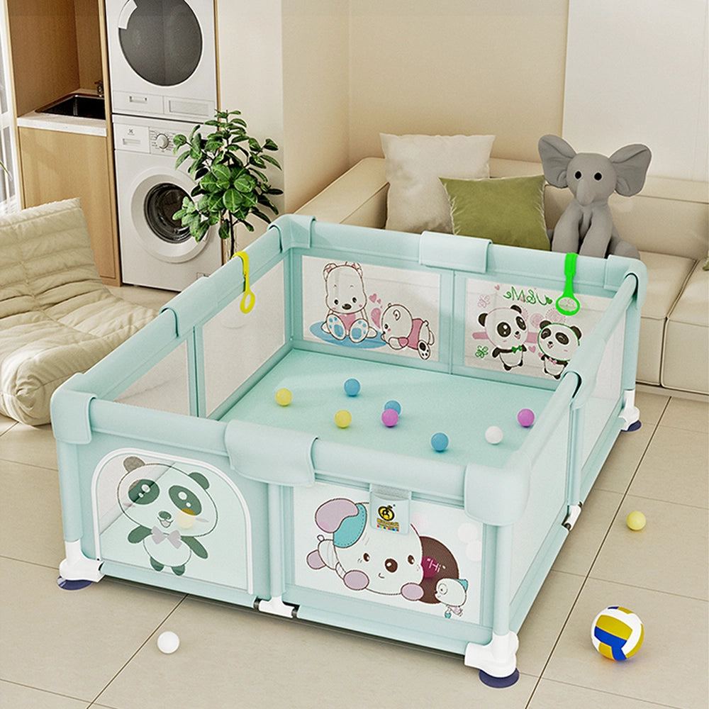 Parc de Jeux (100x19x27cm) avec Barrière de Sécurité - Vert